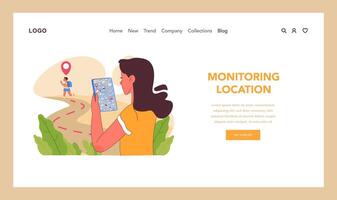 Monitoring location concept. Flat illustration vector