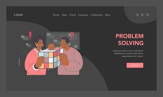 Collaborative problem-solving concept. Flat illustration vector