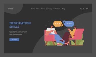 Negotiation skills concept. Flat illustration vector