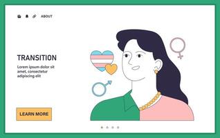 género transición. afirmación de género tratamiento para Transgénero personas vector