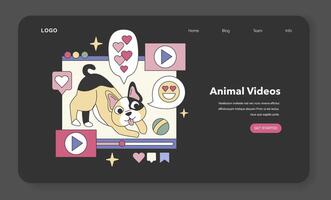 Animal Videos theme. Flat illustration vector