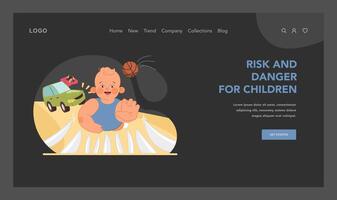 Child safety alert. Flat illustration vector