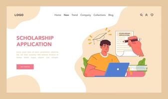 Scholarship application concept. Flat illustration vector