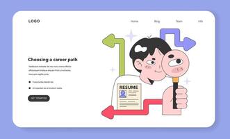 Man choosing career path web banner or landing page. New opportunities vector