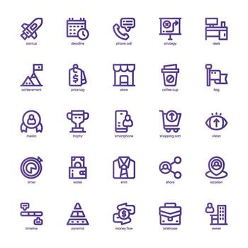 Business Strategy icon pack for your website, mobile, presentation, and logo design. Business Strategy icon basic line gradient design. graphics illustration and editable stroke. vector