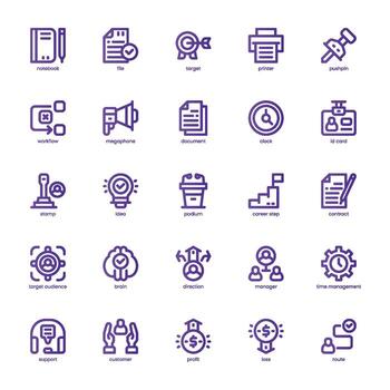 Business Strategy icon pack for your website, mobile, presentation, and logo design. Business Strategy icon basic line gradient design. graphics illustration and editable stroke. vector