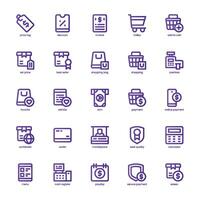 Shopping and Store icon pack for your website, mobile, presentation, and logo design. Shopping and Store icon basic line gradient design. graphics illustration and editable stroke. vector