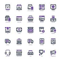Shopping and Store icon pack for your website, mobile, presentation, and logo design. Shopping and Store icon dual tone design. graphics illustration and editable stroke. vector