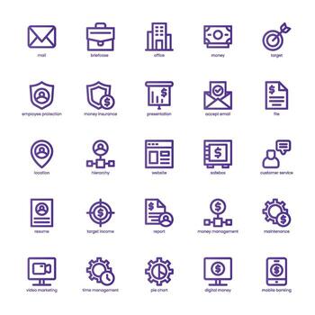 Business icon pack for your website, mobile, presentation, and logo design. Business icon basic line gradient design. graphics illustration and editable stroke. vector