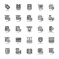 compras y Tienda icono paquete para tu sitio web, móvil, presentación, y logo diseño. compras y Tienda icono glifo diseño. gráficos ilustración y editable ataque. vector