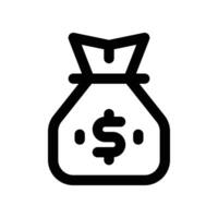 money bag icon. line icon for your website, mobile, presentation, and logo design. vector