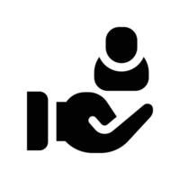 employee care icon. glyph icon for your website, mobile, presentation, and logo design. vector