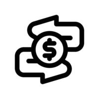 dinero fluir icono. línea icono para tu sitio web, móvil, presentación, y logo diseño. vector