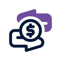 dinero fluir icono. doble tono icono para tu sitio web, móvil, presentación, y logo diseño. vector