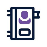 contact book icon. dual tone icon for your website, mobile, presentation, and logo design. vector