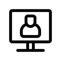 online conference icon. line icon for your website, mobile, presentation, and logo design. vector