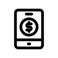 mobile banking icon. line icon for your website, mobile, presentation, and logo design. vector