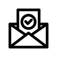 aceptar correo electrónico icono. línea icono para tu sitio web, móvil, presentación, y logo diseño. vector