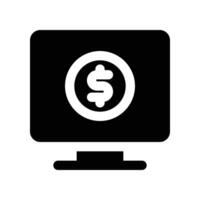 digital money icon. glyph icon for your website, mobile, presentation, and logo design. vector