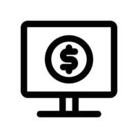 digital money icon. line icon for your website, mobile, presentation, and logo design. vector