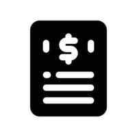 invoice icon. glyph icon for your website, mobile, presentation, and logo design. vector