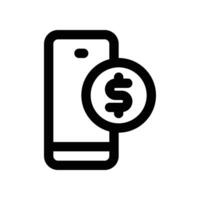 online payment icon. line icon for your website, mobile, presentation, and logo design. vector