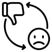 bad review line icon vector