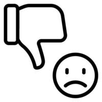 bad review line icon vector