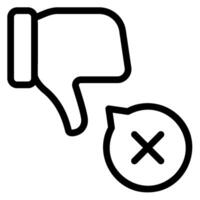 thumb down line icon vector