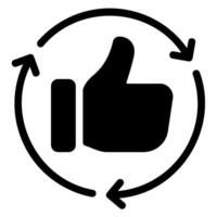 thumbs up glyph icon vector