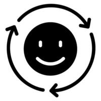 smile glyph icon vector