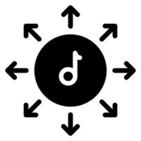 icono de glifo de música vector