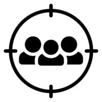 target glyph icon vector