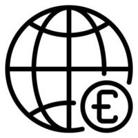 global economy line icon vector