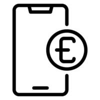 online payment line icon vector