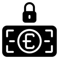 padlock glyph icon vector