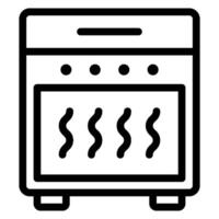 horno seguro línea icono vector