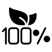 100 percent glyph icon vector
