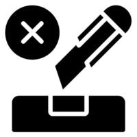 do not open with knife glyph icon vector