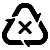 do not recycle glyph icon vector