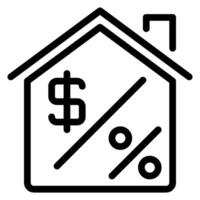 interest rate line icon vector