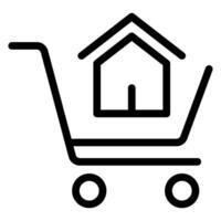 purchase line icon vector