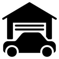 garage glyph icon vector