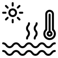 global warming line icon vector