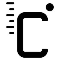 celsius glyph icon vector