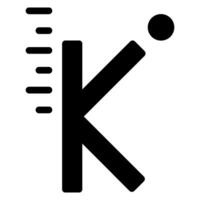 kelvin glyph icon vector