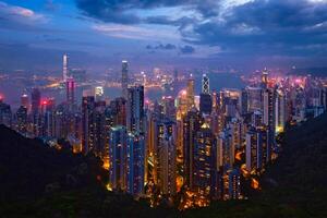 Hong Kong skyscrapers skyline cityscape view photo