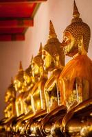 Sitting Buddha statues, Thailand photo