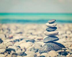 Zen balanced stones stack photo