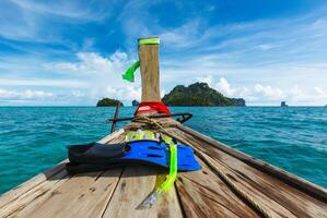 Snorkeling set on boat photo